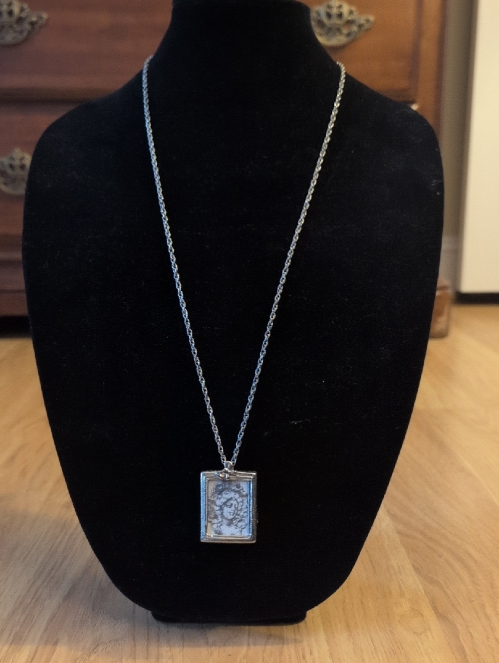 Silve Pendant Necklace, Pin And Frame- NWT